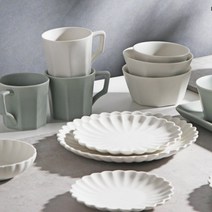 시라쿠스 네이처 2인 그릇세트 15P 화이트 아쿠아 혼합 3Type, 네이처 화이트 아쿠아그레이 혼합