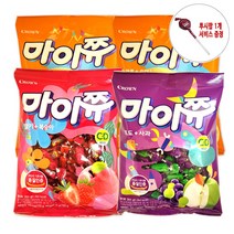 인기간식 마이쮸 3종 284g X 4봉(사탕 1개 무료증정)/딸기 복숭아 사과, 1세트