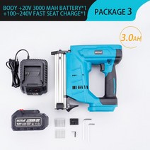 타카총 손타카 21v 무선 공압 충전 네일 건 v 자형 합금 노즐 makita 255, 배터리 3.0a 1개