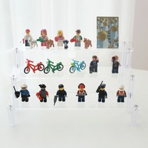 아크릴 레고 피규어 계단 진열대 3단 투명 전시대