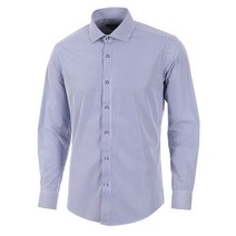 로베르따디카메리노 남성용 폴리 100% 스트라이프 슬림핏 진블루 긴소매 셔츠 RL1-352-9