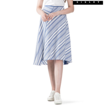 [시슬리] 사선 스트라이프 스커트SASK51831_BL