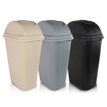 국산 회전 PP 휴지통 40L /스윙/쓰레기통, 베이지