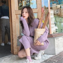여자 니트 여성 니트 여자스웨터 여성스웨터 스웨터 롱 니트 여자긴팔 롱원피스 가을원피스 롱니트 겨울원피스 니트 원피스