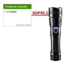 USB 충전식 LED 손전등 고출력 밀리터리 토치 줌 방수 캠핑 작업 랜턴 XHP360 최신, [04] XHP360  D