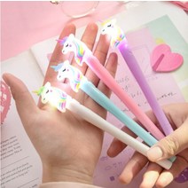 유니콘 라이트펜 선물 캐릭터 볼펜 LED 중성펜, 퍼플