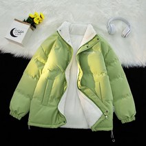 M-4XL 빅사이즈 연두색 패딩 양털 숏 남자