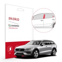 스코코 볼보 V60 크로스 컨트리 2020 유니스킨 도어필러세트 PPF 보호필름, V60 크로스컨트리 2020 도어필러세트:01-2. 카본패턴_네이비