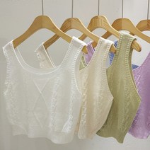 페트라 뷔스티에)여름/다이아패턴무늬/니트나시티셔츠