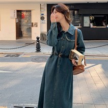 데님 원피스 여성 봄옷 2023년 롱스커트 Whr0450