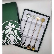 스타벅스 티스푼 머들러 롱스푼 돌잔치 결혼 집들이 선물세트 답례품 4p 박스포장
