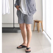 코튼 [셋업하의]고방 체크 밴딩 숏팬츠 (2color)