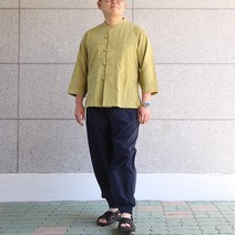 생활한복 윤슬 남성 슬라브 스티치 면 한벌세트 생활한복(개량한복)