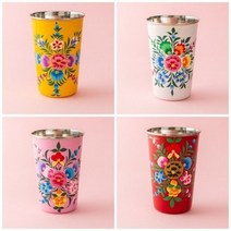 피어몰 애나멜 스테인레스 컵 400ml 스텐잔 물컵 음료수, 화이트