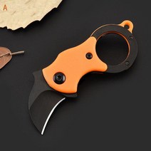 미니 키 체인 Karambit 클로 나이프 3CR13MOV 블레이드 전술 구조 포켓 접는 사냥 EDC 생존 도구, 05 A orange