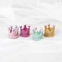 펄데코 왕관 파츠(4색) 석고방향제 DIY 재료 데코덴 슬라임 미니어처 만들기, 딥핑크