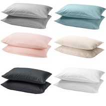 베개커버2p 50x80 호텔침구 베개커버단품 이케아 DVALA 드발라, 베이지2p