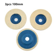 양모 펠트 연마 그라인딩 휠 패드 앵글 그라인더 버핑 휠 금속 대리석 유리 세라믹 휠용 100mm 125mm, 01 3pcs 100mm