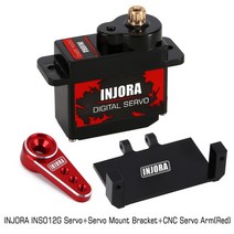 서보 서보모터 로봇 부품 injora ins012g 12g 디지털 서보(마운트 앰프 포함) rc 자동차 모델 축 scx24 업그레이드 부품 용 15t 금속 암, 1-서보 마운트 암 세트