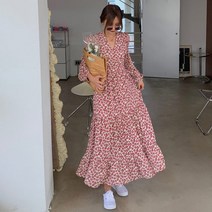 D83-8 핀시아 빅사이즈 롱 쉬폰원피스 44-110