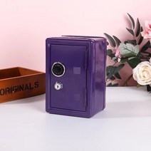 소형 금고 샤오미 미니 중고 통 중형 금전함 카운터 차량용 가정용 지폐보관함 돈통 백화점 스마트 내화 홈쇼핑 호텔, 단일사이즈, 퍼플