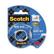 3M 스카치 벽면 부착 재접착 월세이프 디스펜서 리필 테이프 183 19mm x 16.5m