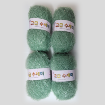 울클럽 별꽃수세미 만들기 DIY 고급수세미실 4볼세트, 162그린티민트