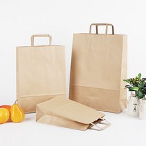 [이지포장] 크라프트 종이 115g 납작쇼핑백(사이즈 3종류 100매), 100매