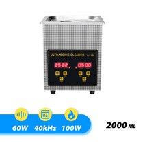 eiwei 초음파 청소기 욕조 2l 60w 히터 타이머 디지털 디스플레이 스테인레스 바구니 식기세척기 초음파 가전, 220v-240v, 유럽 ​​연합