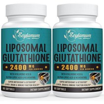 2400 MG 리포솜 글루타치온 소프트젤 고흡수 활성형 L-글루타티온 감소(60캡슐), 60개(2개 팩)