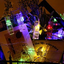 LED조명 집게형 캠핑전구 자녀방꾸미기 트리장식, 10구 무지개