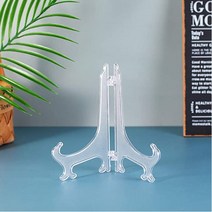 플라스틱 그릇 접시 받침대 스탠드 거치 정리 수납 접시받침대 접시정리대 접시거치대 접시이젤 투명이젤 투명스탠드 전시용 투명액자거치대, 10개