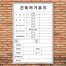 포맥스 건축허가표지판 포맥스 백색 3T 900X600