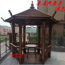 정자 팔각정자 육각정자 나무102862, 섹션 D 단층 육각 정자 14cm 기둥