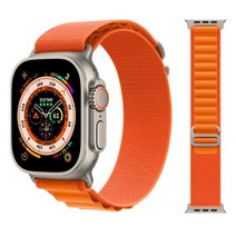 Apple watch용 알파인 루프 스트랩 밴드 49mm 44 42 38 40mm 나일론 암밴드 시리즈 1 2 3 4 5 SE 6 7 8 호한, 02 orange_02 42mm 44mm 45mm