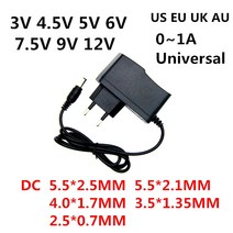 교류 어댑터 LED 조명 스트립 CCTV용 전원 공급 장치 AC 110240V DC 3V 45V 5V 6V 75V 9V 12 V 05A 1A 3 45 5 6 75 9 볼트 충전기, 70.DC  Plug 35135MM  EU12V