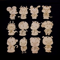 [문구조아] 우드 나무소품 12지신 만들기 공예재료 말, 1개