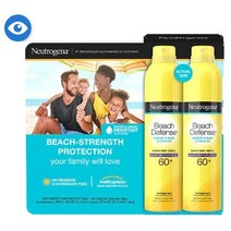뉴트로지나 비치 디펜스 선스크린 스프레이 썬로션 SPF 60+ 240g 2개입, 1개