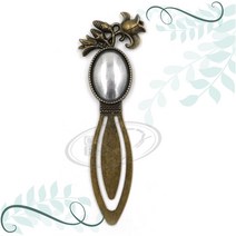 토이앤스티치/자수용 플라워 책갈피 타원-신주/자수용 반제품-프랑스자수/퀼트/반제품/당일발송, CF100-플라워책갈피타원-신주