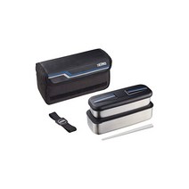 써모스 도시락 스테인레스 후레쉬 런치박스 1100ml 라인 블랙 DSD-1104W L-BK