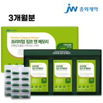 [중외제약] 징코 앤메모리 90캡슐 3개월분 은행잎 추출물 기억력 개선 도움 혈액 순환 혈행 개선 도움 부모님 영양제 알약케이스 포함, 1박스