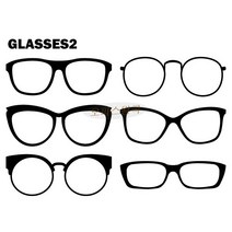 오피스왕국 안경 Glasses 그래픽 스티커, 안경(glasses2) 블랙