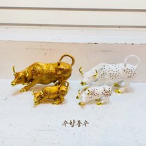미니어쳐 소 장식 소품 황소장식품 황소 주물황소 수향풍수, 옐로우