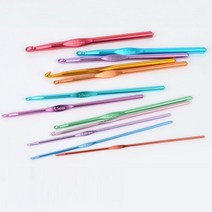 12P 컬러 뜨개질 알루미늄 코바늘 세트 목도리 털모자 레이스 스웨터 수세미