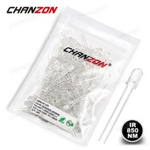 100pcs 5mm IR LED 발광 다이오드 850nm 940nm 이미터 수신기 적외선 송신기 포토 트랜지스터 보이지 않는, CHINA_IR 850nm Emitter