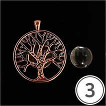파스텔크래프트 RS-39*레진아트용*원형나무팬던트*로즈골드*14mm(3개입) 라-04-975