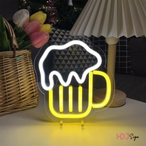라이트 바 무선 LED바 바LED 네온 밤 빛 디자인 홈 소녀 소년 침실 파티 테이블 장식 책상 램프 조명 주방, 01 beer_02 Customized