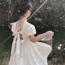 마이슈마켓 (바로배송) 리본 베이지 원피스 [7-15호] 북유럽 여아옷 5살 6살 여자아이 여아 조카선물