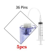 워터 메조테라피 인젝터 마이크로 니들 메소 건 아크 더마 펜 고압 주름 제거 페이스 리프팅 타이트닝 스킨 딥 케어, [07] 5pcs 36PIN needle