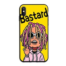 Rock your Phone 재미있는 블랙 폰 케이스 화면 보호기 포함 하드 보호 하이브리드 범퍼 애플 아이폰 X Xs 10 호환 148192, yellow (Bastard)